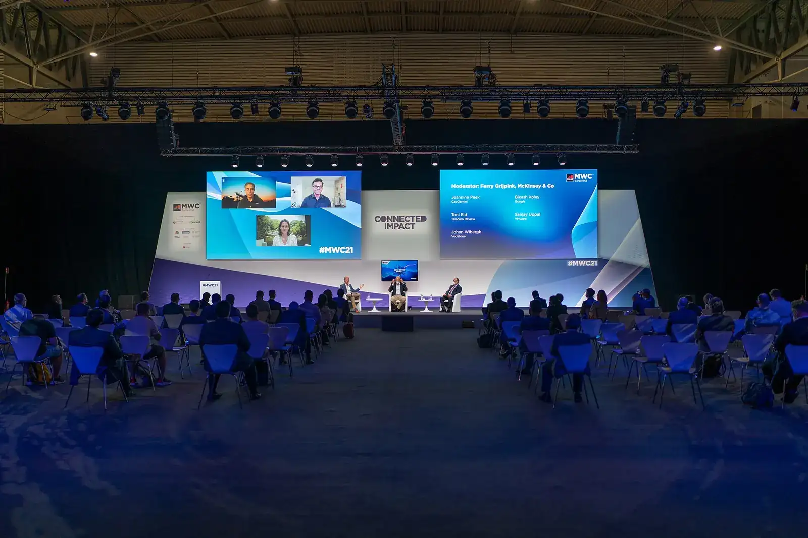 Escenari del Mobile World Congress a la Fira de Barcelona Gran Via